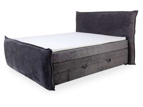 Boxspringbett HARMONIE in dunkelgrau aus Stoff