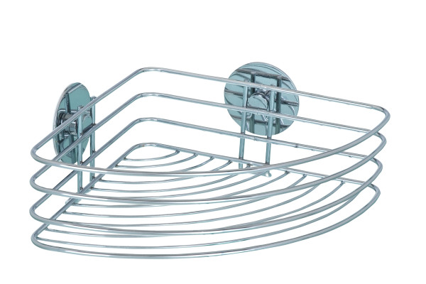 Wand-Eckregal TURBO-LOC® in chromfarben aus Stahl