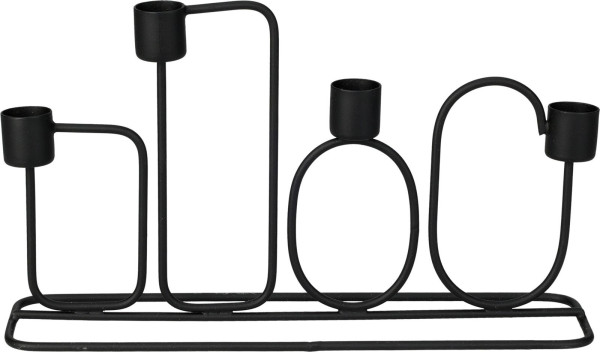 Kerzenhalter FOUR schwarz in schwarz aus Eisen