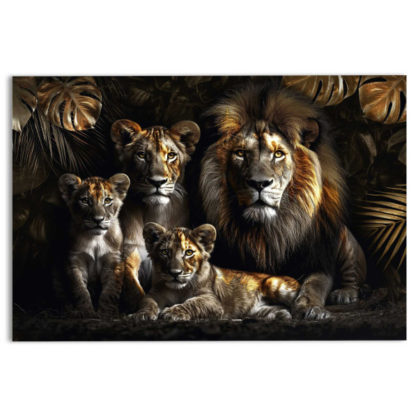 Glasbild LION FAMILY
