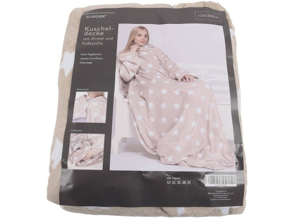 Decke CORAL-FLEECE in beige aus Polyester