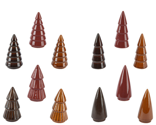 Dekoobjekt X-MAS BAUM in mehrfarbig aus Porzellan