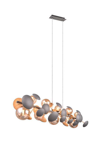 Pendelleuchte BUBBLE in anthrazit aus Materialmix