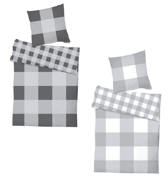 Bettwäsche KARO in mehrfarbig aus Polyester
