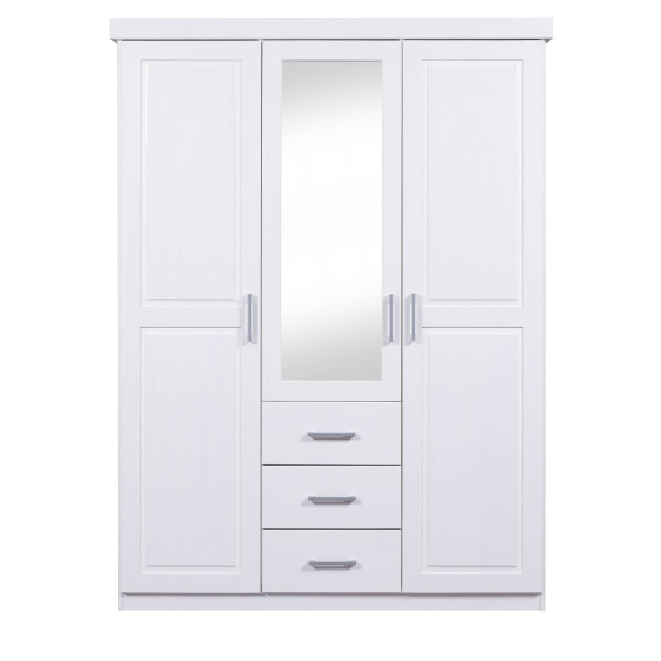 Kleiderschrank GERALDO in weiß aus Holz