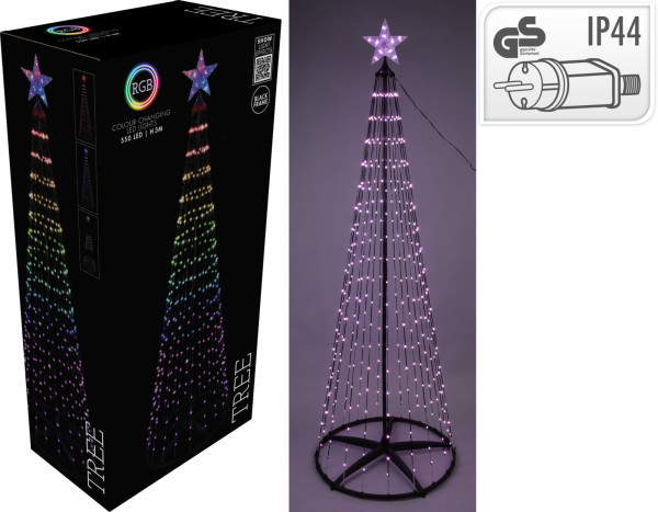 Dekoobjekt LED X-MAS TREE in schwarz aus Materialmix