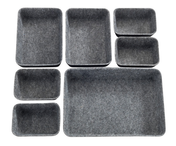 Schubladenorganizer in grau aus Stoff