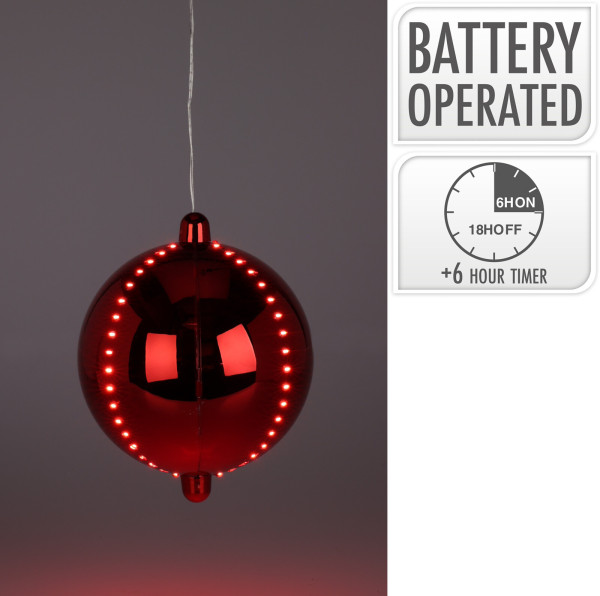 Weihnachtskugel LED BALL in rot aus Kunststoff