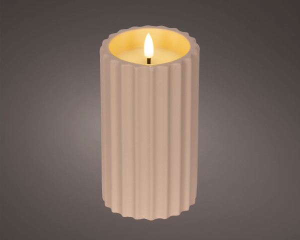 Kerze LED BETON rosa in rosa aus Wachs