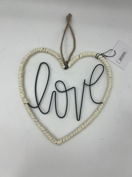 Dekohänger LOVE in mehrfarbig aus Materialmix