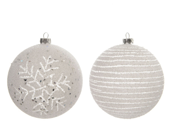 Weihnachtskugel SNOW FOAM weiß in weiß aus Kunststoff