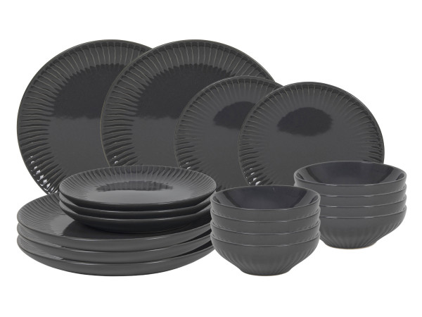 Tafelservice SHINY GREY in grau aus Keramik