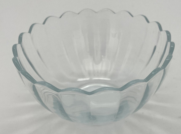 Schale RIBBED in transparent aus Glas