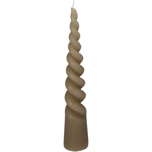 Kerze TWISTED CONE beige in beige aus Wachs