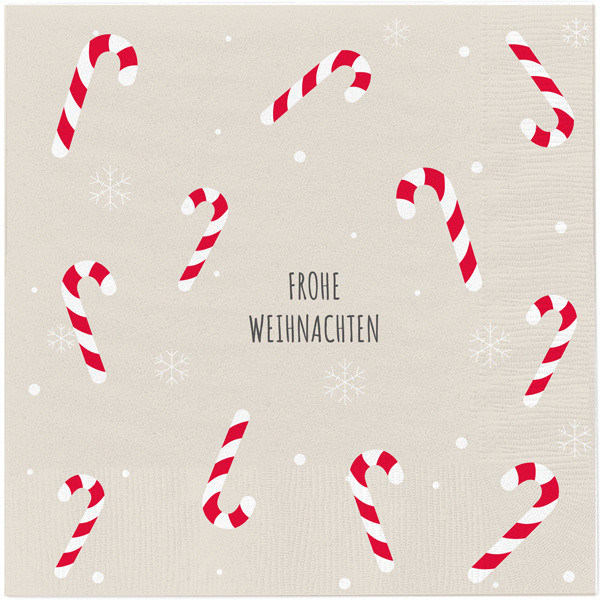 Servietten ZUCKERSTANGEN in mehrfarbig aus Papier