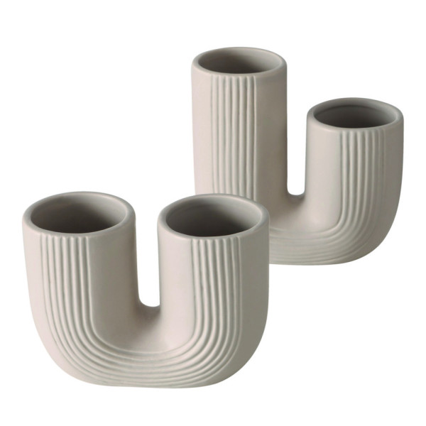 Vase FILICIO in beige aus Steinzeug