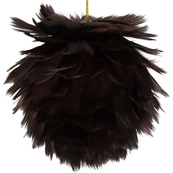 Dekohänger FEATHER BALL braun in braun aus Kunststoff