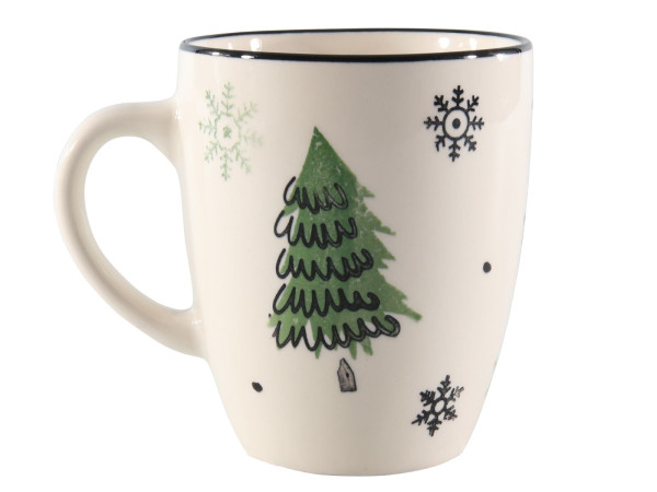 Kaffeebecher X-MAS TREE in mehrfarbig aus Porzellan