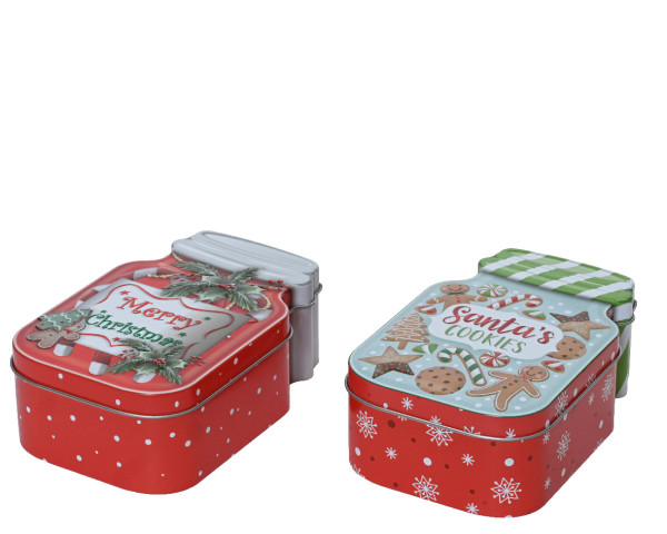 Gebäckdose X-MAS in mehrfarbig aus Blech
