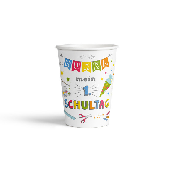 Pappbecher-Set HURRA SCHULE in mehrfarbig aus Papier