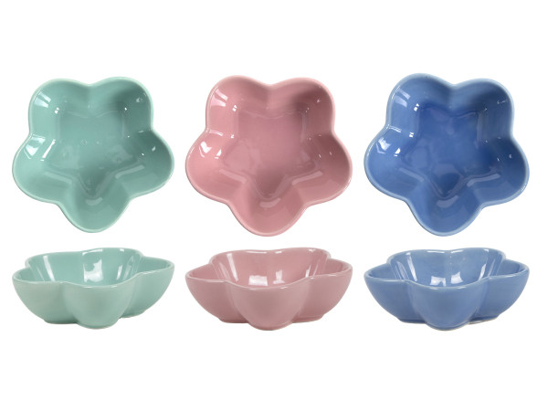 Dipschale FLOWER in mehrfarbig aus Steinzeug