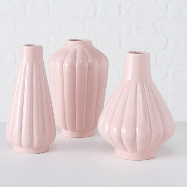 Vase SAMYRA in rosa aus Steingut