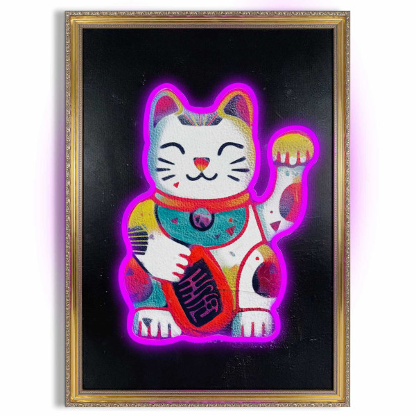 Bild LUCKY CAT in mehrfarbig aus Materialmix