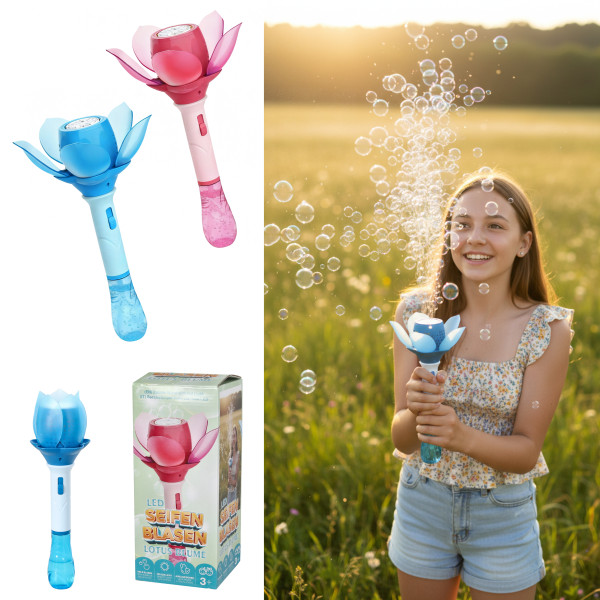 Seifenblasen-Blume LOTUS in mehrfarbig aus Kunststoff