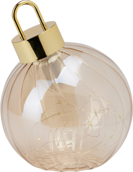 Dekoobjekt LED X-MAS BALL in amber aus Glas