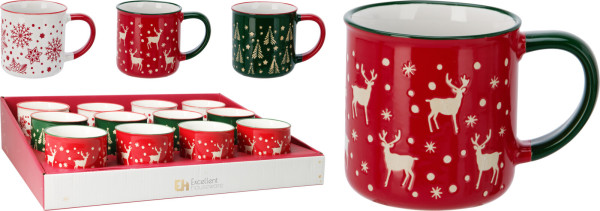 Kaffeebecher X-MAS in mehrfarbig aus Keramik