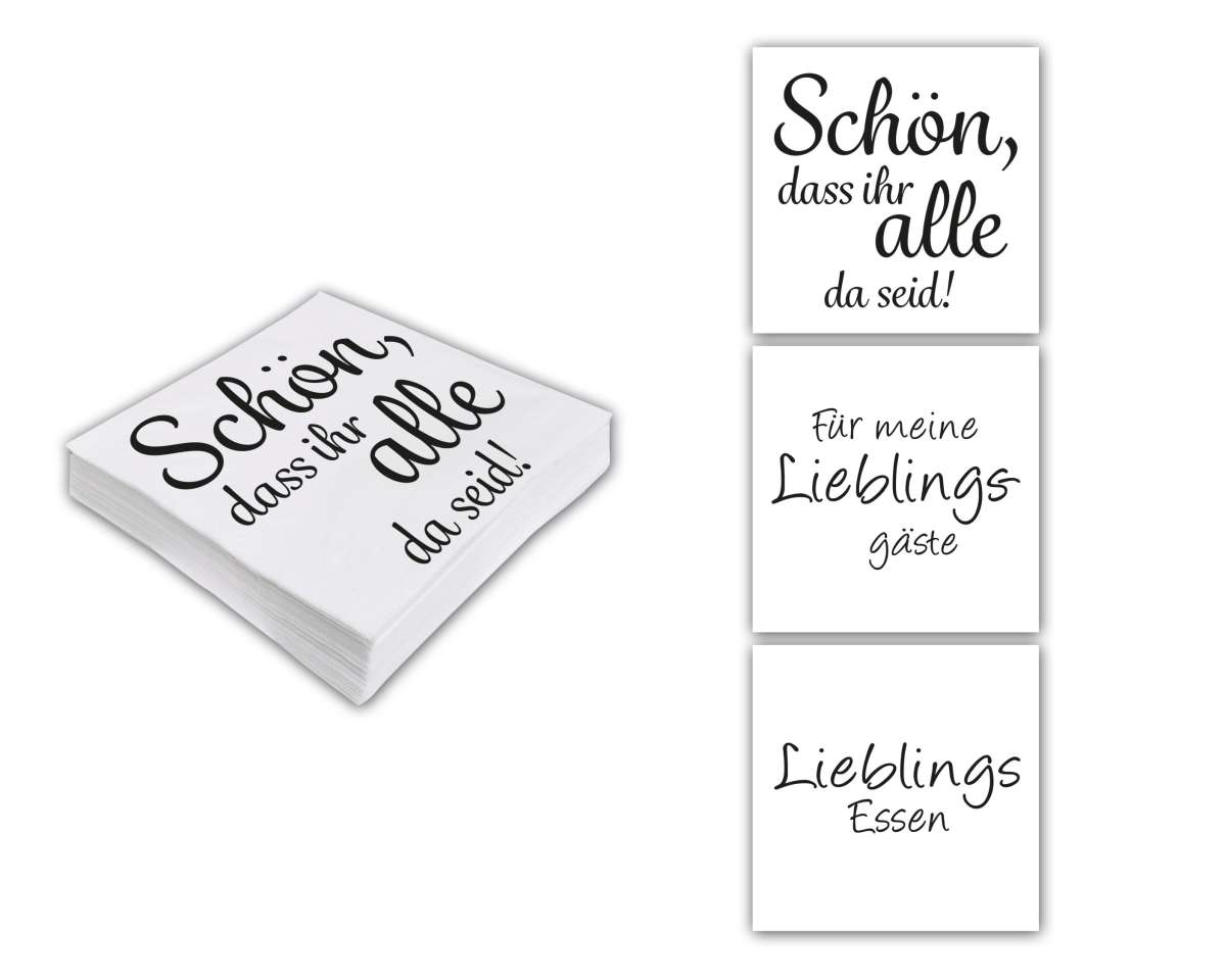 Servietten SPRÜCHE Servietten Gedeckter Tisch Accessoires und