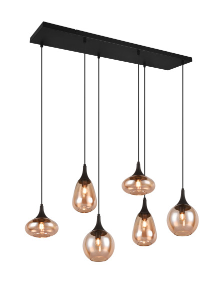 Pendelleuchte LUMINA in schwarz aus Materialmix