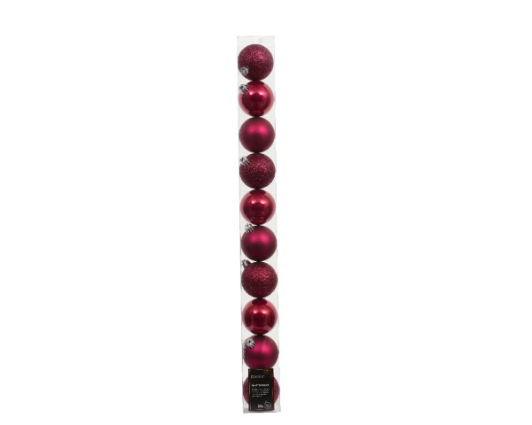Weihnachtskugel-Set X-MAS in pink aus Kunststoff