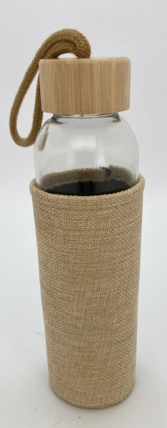 Trinkflasche LINEN in braun aus Glas