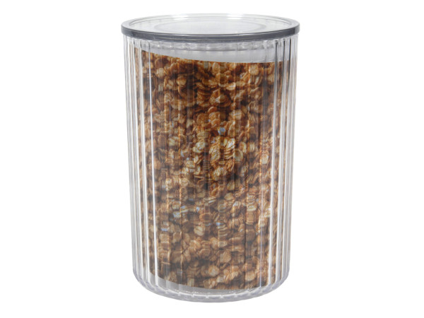 Vorratsdose LINIEN rund in transparent aus Kunststoff