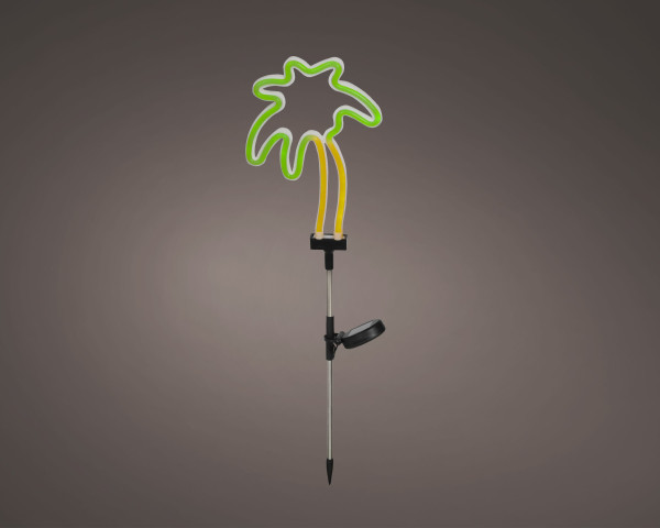 Gartenstecker SOLAR PALME in mehrfarbig aus Kunststoff