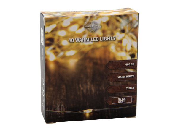 Lichterkette LED BASIC in blau aus Edelstahl
