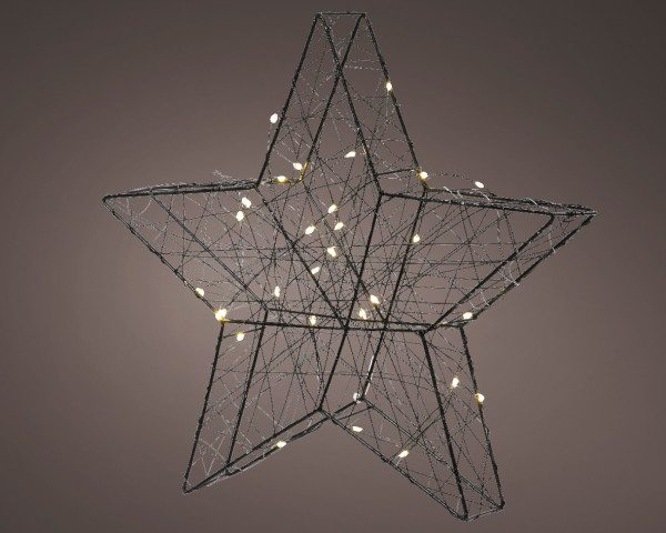 Dekoobjekt LED STAR in schwarz aus Metall