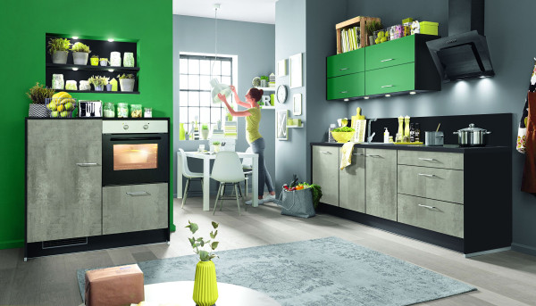 Einbauküche Habemat Win in grau aus Dekor