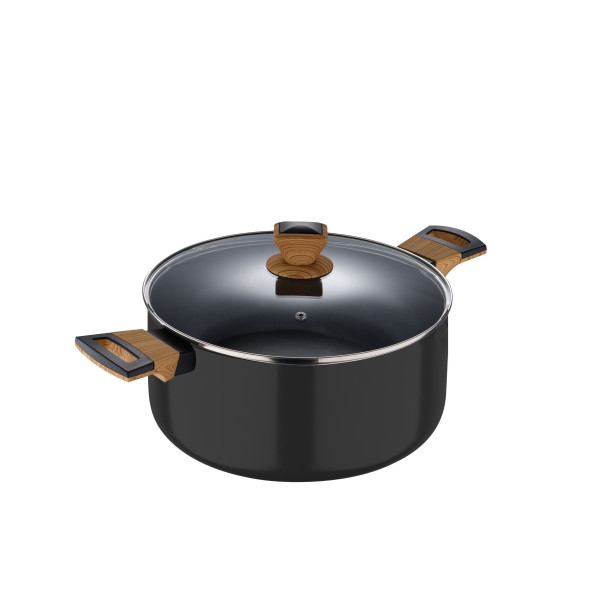 Topf mit Deckel EARTH BLACK in mehrfarbig aus Aluminium
