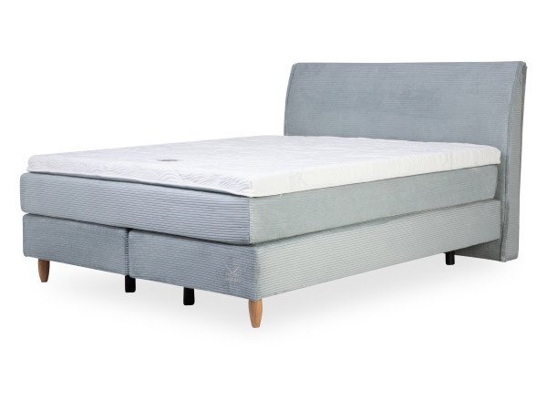 Boxspringbett SANSIBAR SUNDSMARK in türkis aus Stoff