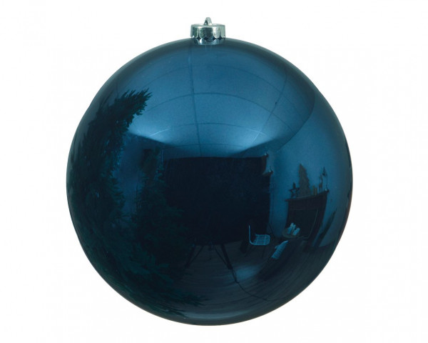 Weihnachtskugel SHINY in dunkelblau aus Kunststoff