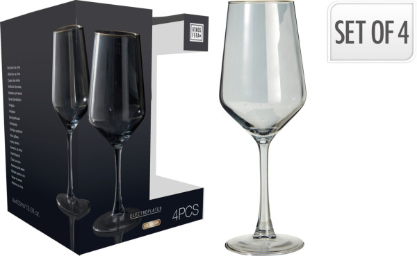 Weinglas-Set RIALTO in grau aus Glas