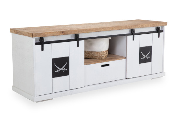 Lowboard SANSIBAR HALMSTAD in mehrfarbig aus Mango