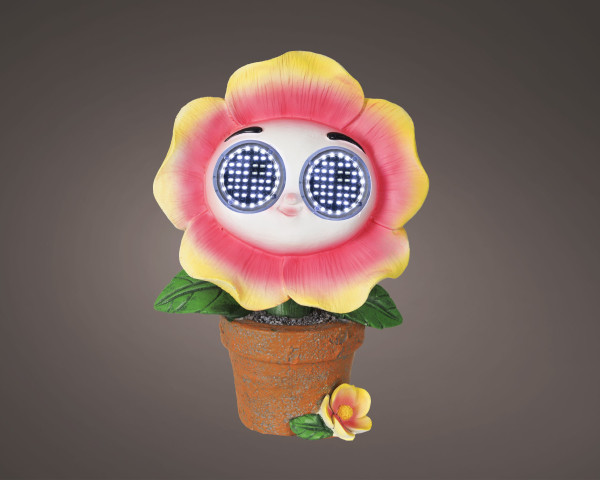 Dekoobjekt SOLAR FLOWER in mehrfarbig aus Polyresin