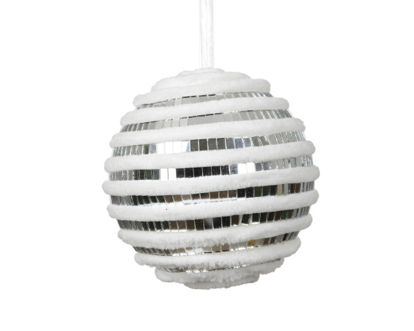 Weihnachtskugel SWIRL silber