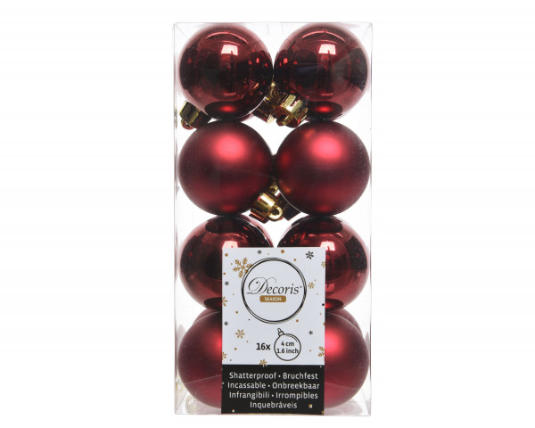 Weihnachtskugel-Set LUXE in rot aus Kunststoff