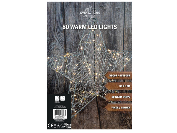 Leuchtobjekt LED STAR silber in silberfarben aus Metall