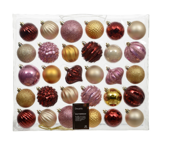 Weihnachtskugel-Set MIX in mehrfarbig aus Kunststoff