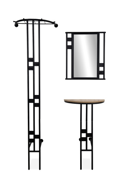 Garderobe CENDRINE in schwarz aus Metall